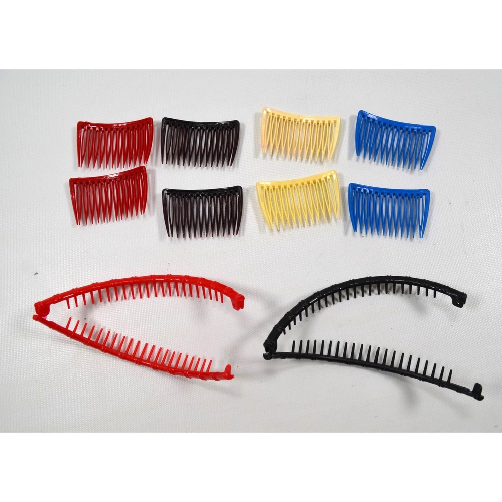 Vtg Goody Plastic Hair Clips 2 Banana Clips & Small Combs 4 Sets 1980s USA